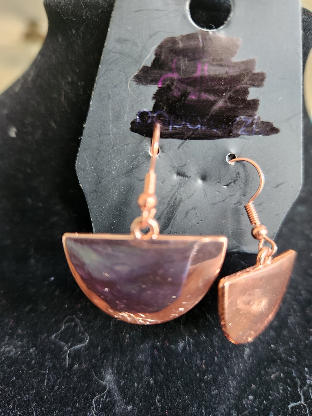 Rose Gold Tone Half-Moon Drop Earrings - Women Jewelry